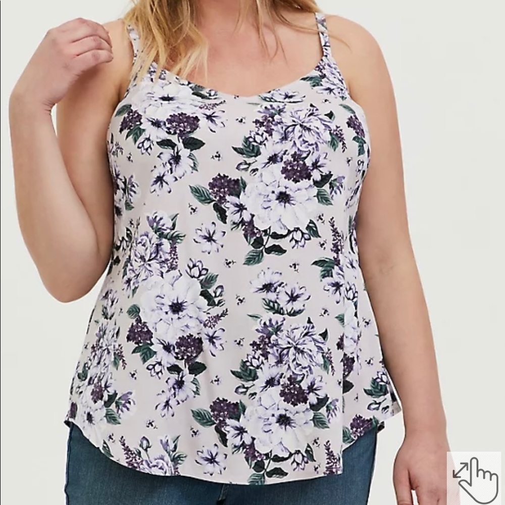TORRID PURPLE FLORAL CHALLIS CAMI - Plus Size 1X